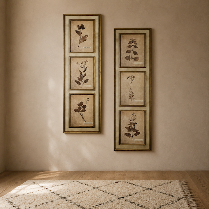 SET OF 2 FRAMED PICTURES 47x158cm